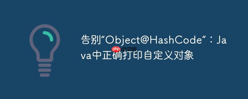 告别“Object@HashCode”:Java中正确打印自定义对象 告别“Object@HashCode”:Java中正确打印自定义对象