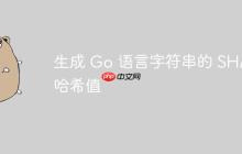生成 Go 语言字符串的 SHA 哈希值