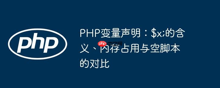 PHP变量声明：$x;的含义、内存占用与空脚本的对比