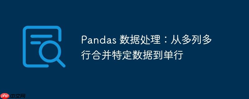 pandas 数据处理：从多列多行合并特定数据到单行