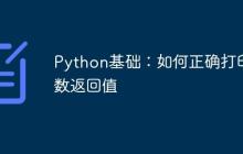 Python基础：如何正确打印函数返回值