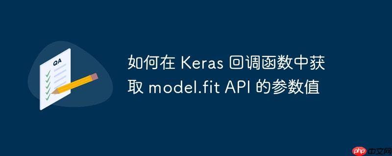 如何在 keras 回调函数中获取 model.fit api 的参数值