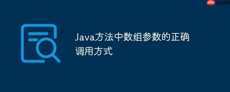 java方法中数组参数的正确调用方式