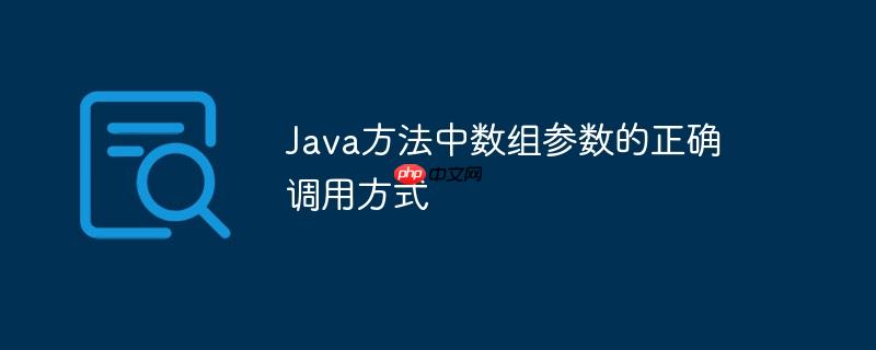 Java方法中数组参数的正确调用方式