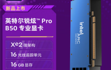 Intel锐炫Pro B50显卡国内上市：2999元！16GB大显存