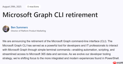Microsoft Graph CLI 即将退役