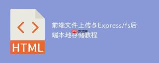 前端文件上传与Express/fs后端本地存储教程