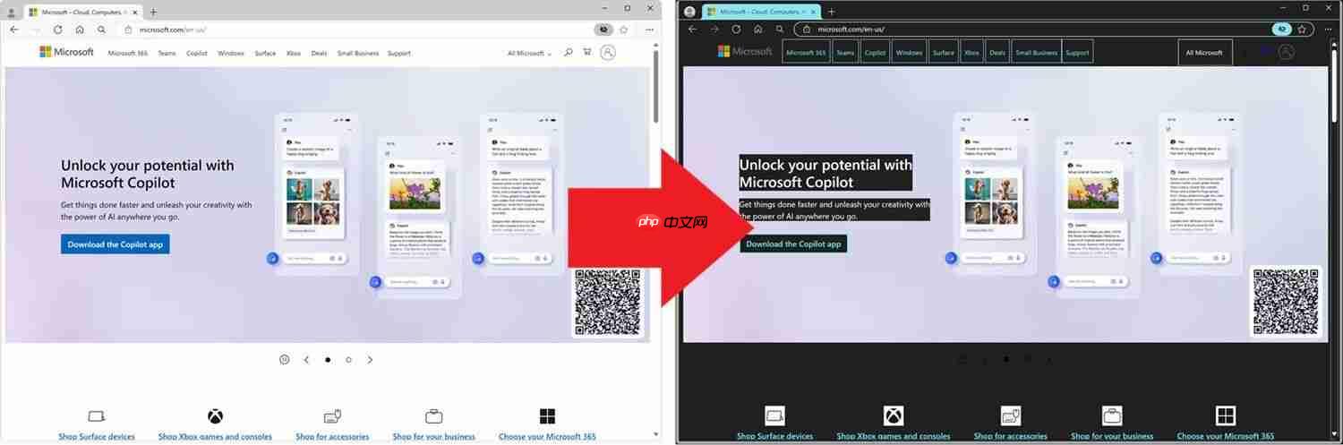 微软 Edge 浏览器弃用传统高对比度主题属性,改用“强制颜色”标