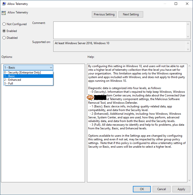 新的Windows 10 20h1遥测设置有什么变化？