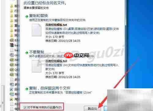 快速复制并自动跳过相同文件