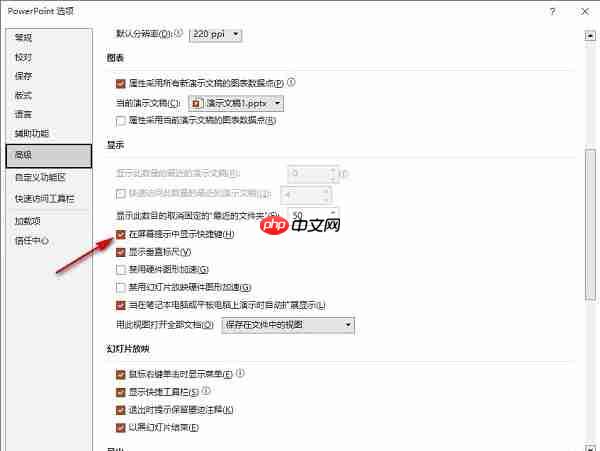 PPT怎么设置在屏幕提示中显示快捷键