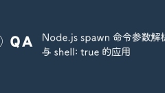 Node.js spawn command parameter analysis and shell: true application