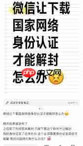 国家网络身份认证如何解封微信