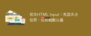 优化HTML Input：先显示占位符，后加载默认值