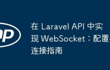 在 Laravel API 中实现 WebSocket:配置与连接指南