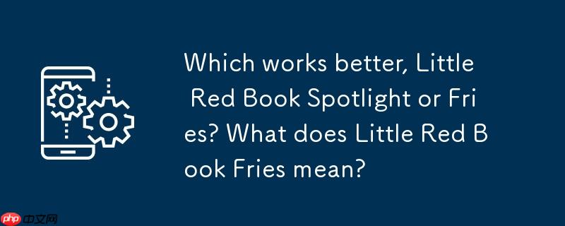 小红书聚光和薯条哪个效果好?小红书薯条是什么意思?