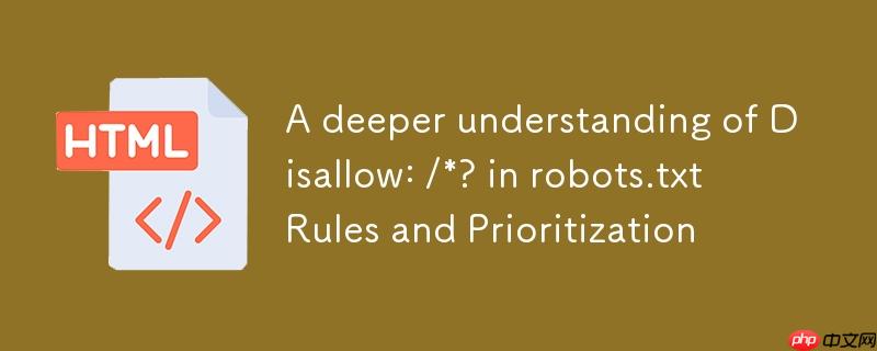 深入理解 robots.txt 中的 Disallow: /*? 规则与优先级