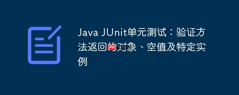 Java JUnit单元测试:验证方法返回的对象、空值及特定实例