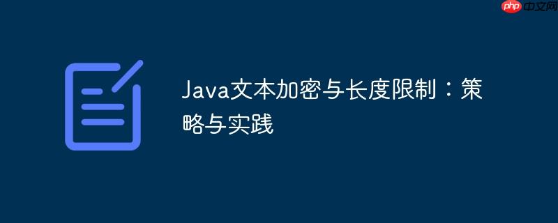 Java文本加密与长度限制:策略与实践