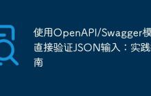 使用OpenAPI/Swagger模式直接验证JSON输入:实践指南