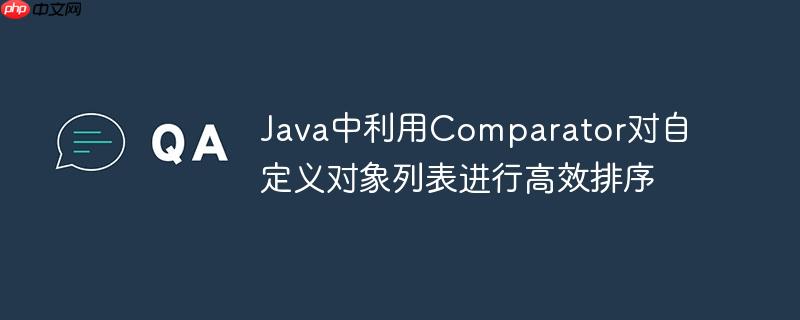 Java中利用Comparator对自定义对象列表进行高效排序