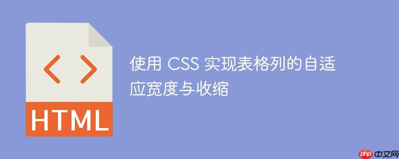使用 CSS 实现表格列的自适应宽度与收缩-小浪学习网