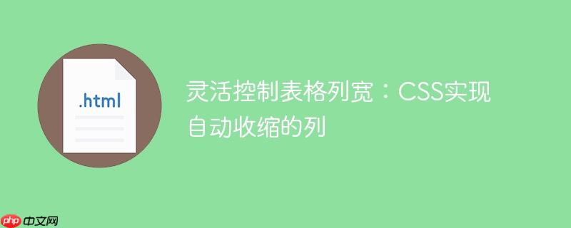 灵活控制表格列宽：css实现自动收缩的列