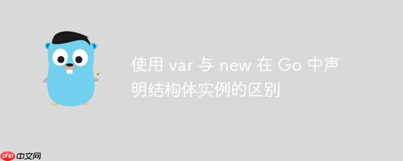 使用 var 与 new 在 go 中声明结构体实例的区别
