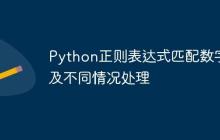 Python正则表达式匹配数字及不同情况处理