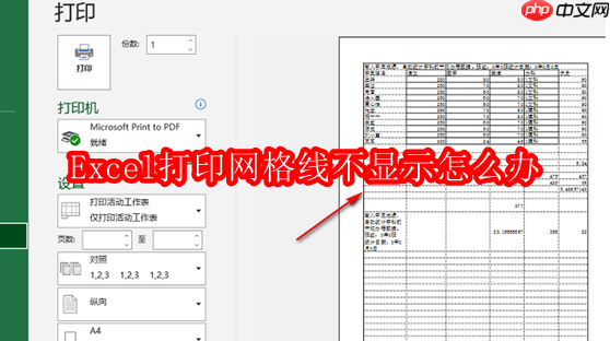 excel打印网格线不显示怎么办