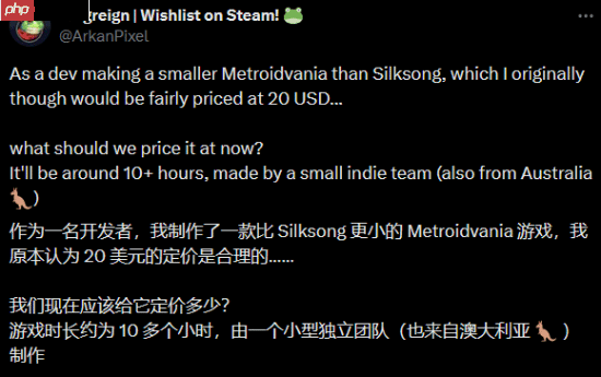 类银河战士恶魔城开发商谈《空洞骑士：丝之歌》定价：我们负担不起定这么低