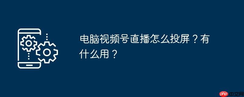 电脑视频号直播怎么投屏？有什么用？