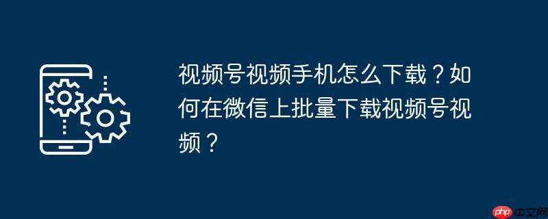 视频号视频手机怎么下载?如何在微信上批量下载视频号视频?