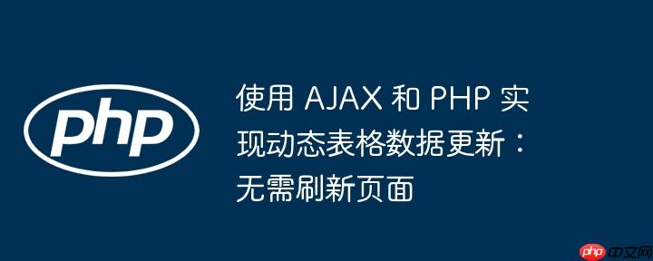 使用 AJAX 和 PHP 实现动态表格数据更新:无需刷新页面