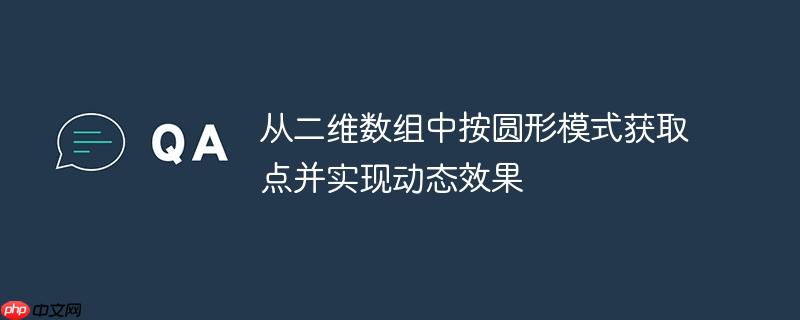 从二维数组中按圆形模式获取点并实现动态效果