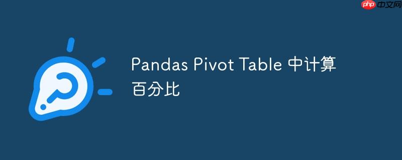 pandas pivot table 中计算百分比