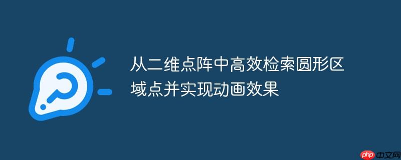 从二维点阵中高效检索圆形区域点并实现动画效果