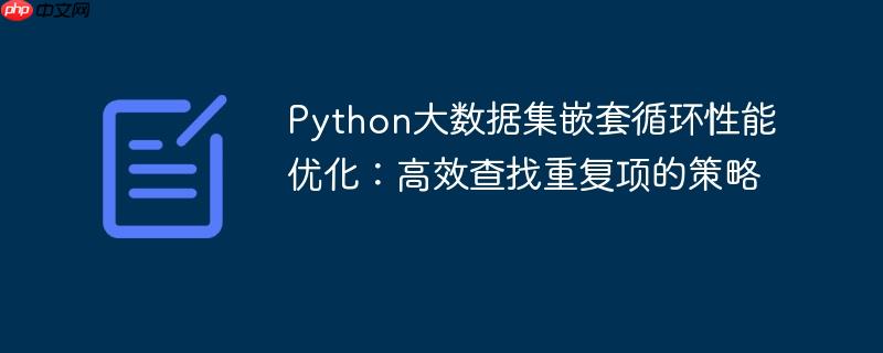 Python大数据集嵌套循环性能优化：高效查找重复项的策略