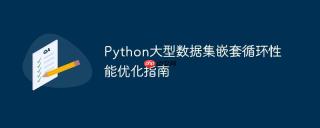 Python大型数据集嵌套循环性能优化指南