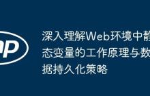 深入理解Web环境中静态变量的工作原理与数据持久化策略