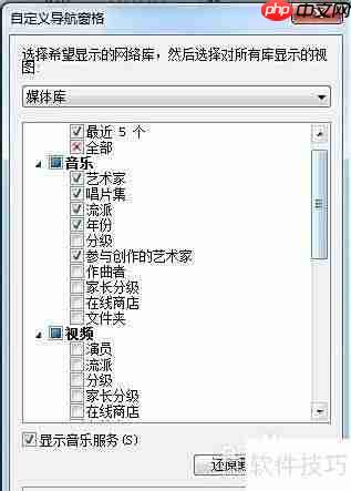 Windows Media Player自定义导航窗格