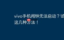 vivo手机闹钟无法启动?试试这几种方法!