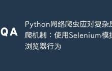 Python网络爬虫应对复杂反爬机制:使用Selenium模拟浏览器行为