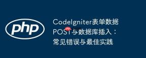 CodeIgniter表单数据POST与数据库插入：常见错误与最佳实践