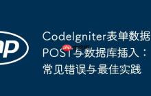 CodeIgniter表单数据POST与数据库插入:常见错误与最佳实践