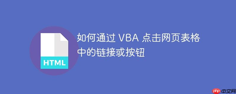 如何通过 VBA 点击网页表格中的链接或按钮