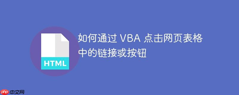 如何通过 vba 点击网页表格中的链接或按钮