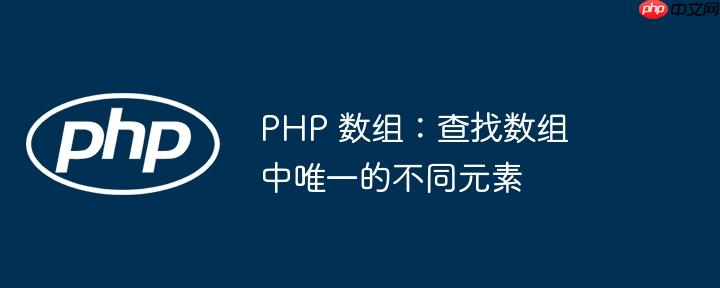 php 数组：查找数组中唯一的不同元素