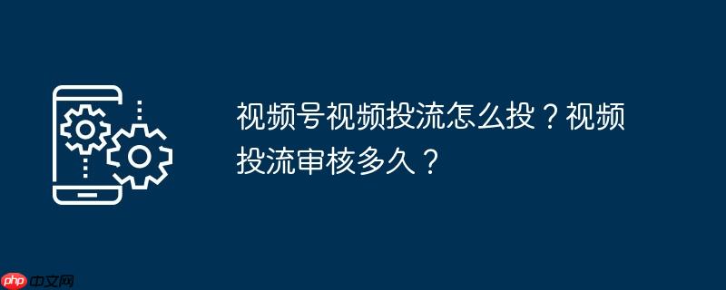 视频号视频投流怎么投？视频投流审核多久？