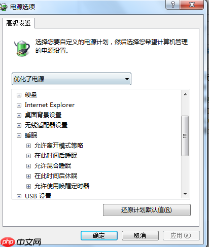 win10无法进入睡眠模式